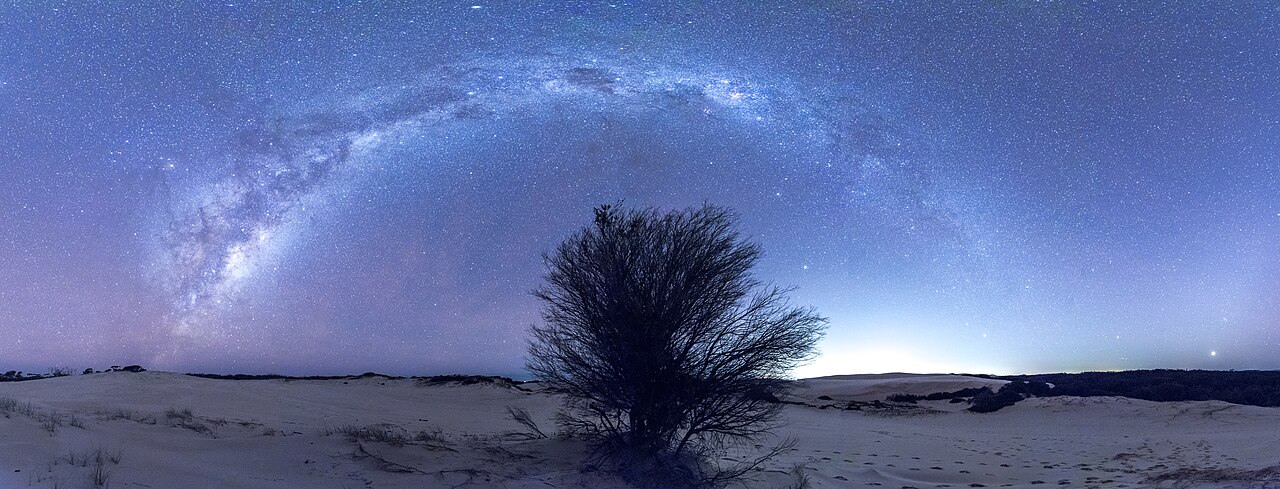 The Milky Way over a dark night sky