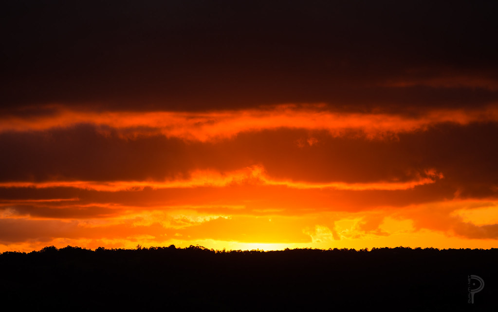 Golden sunset layers over the Maleny hills
